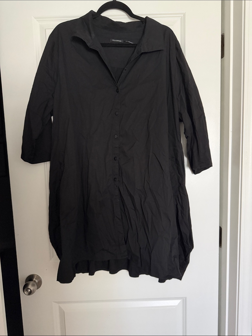 Stella Carakasi Black Midi Shirt Dress